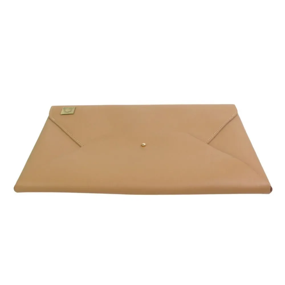 Sunshine BEIGE SADDLE LEATHER FLAP ENVELOPE POCKETBOOK PURSE HANDBAG CLUTCH